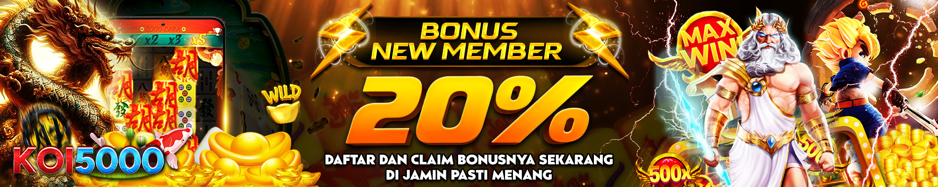 koi5000 bonus new member 20%